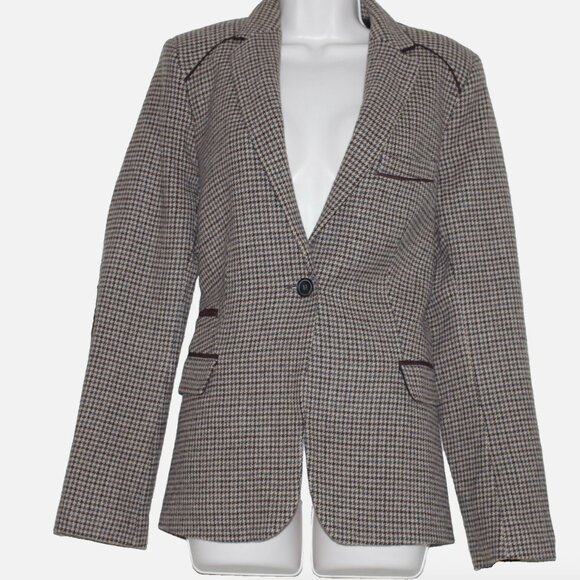 GERARD DAREL Wool Blend Sport Coat Riding Jacket Patched Sleeve Size:42 - Picture 1 of 5